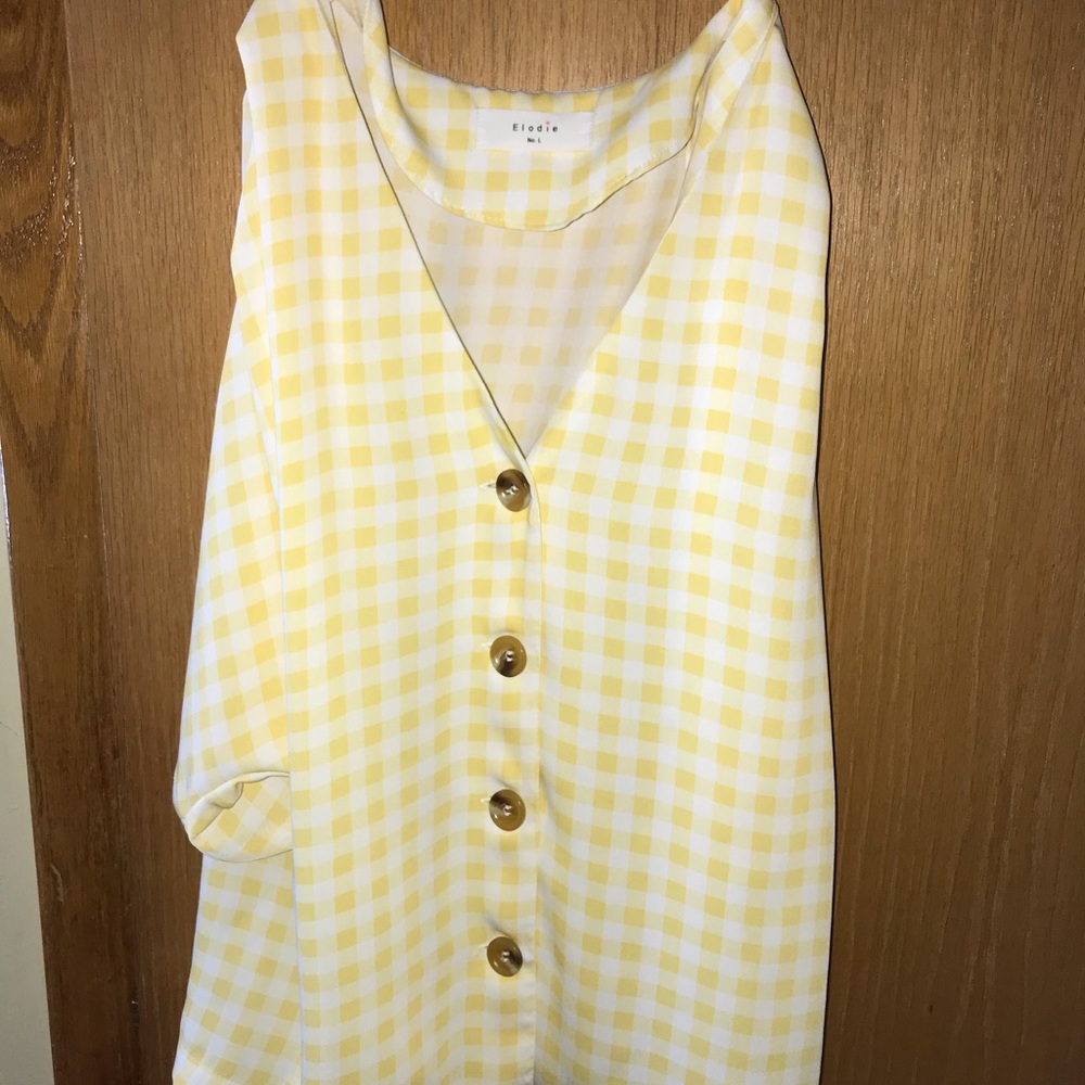 Yellow checkered blouse